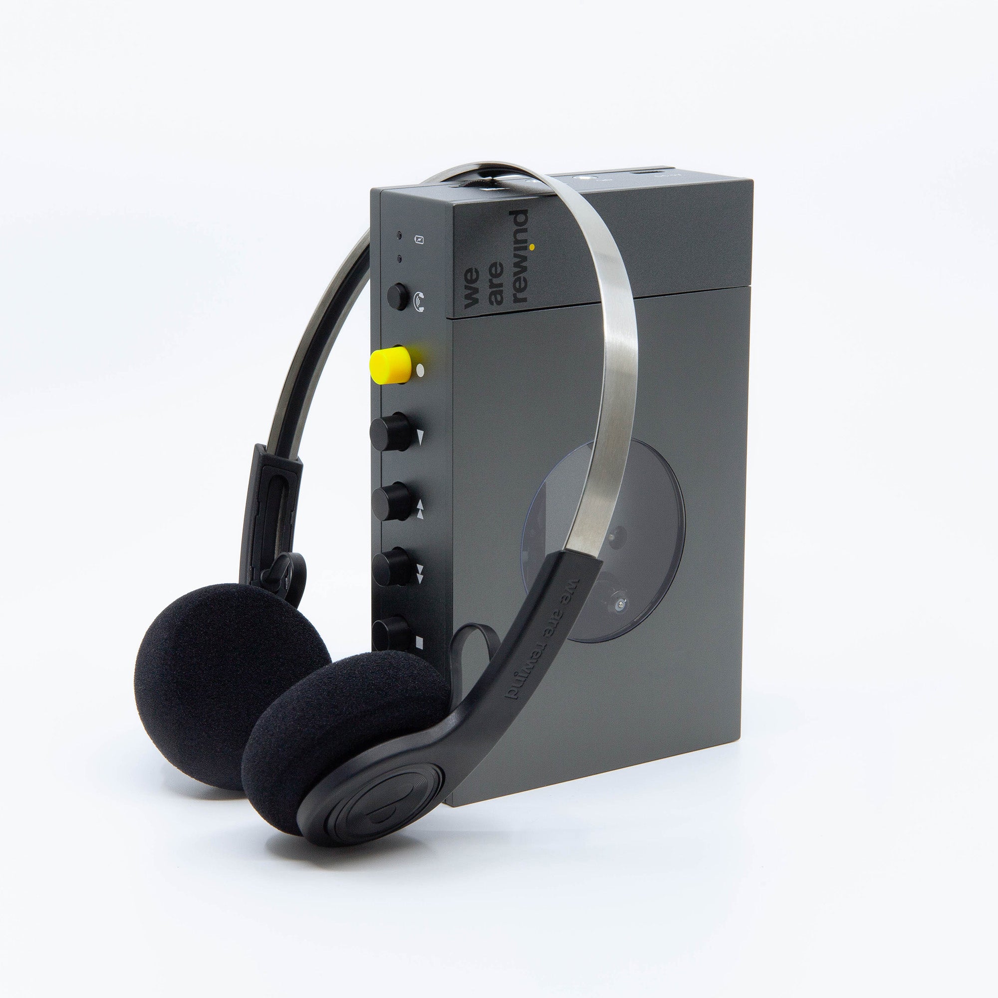 Grey Cassette Player + Wireless Headphone