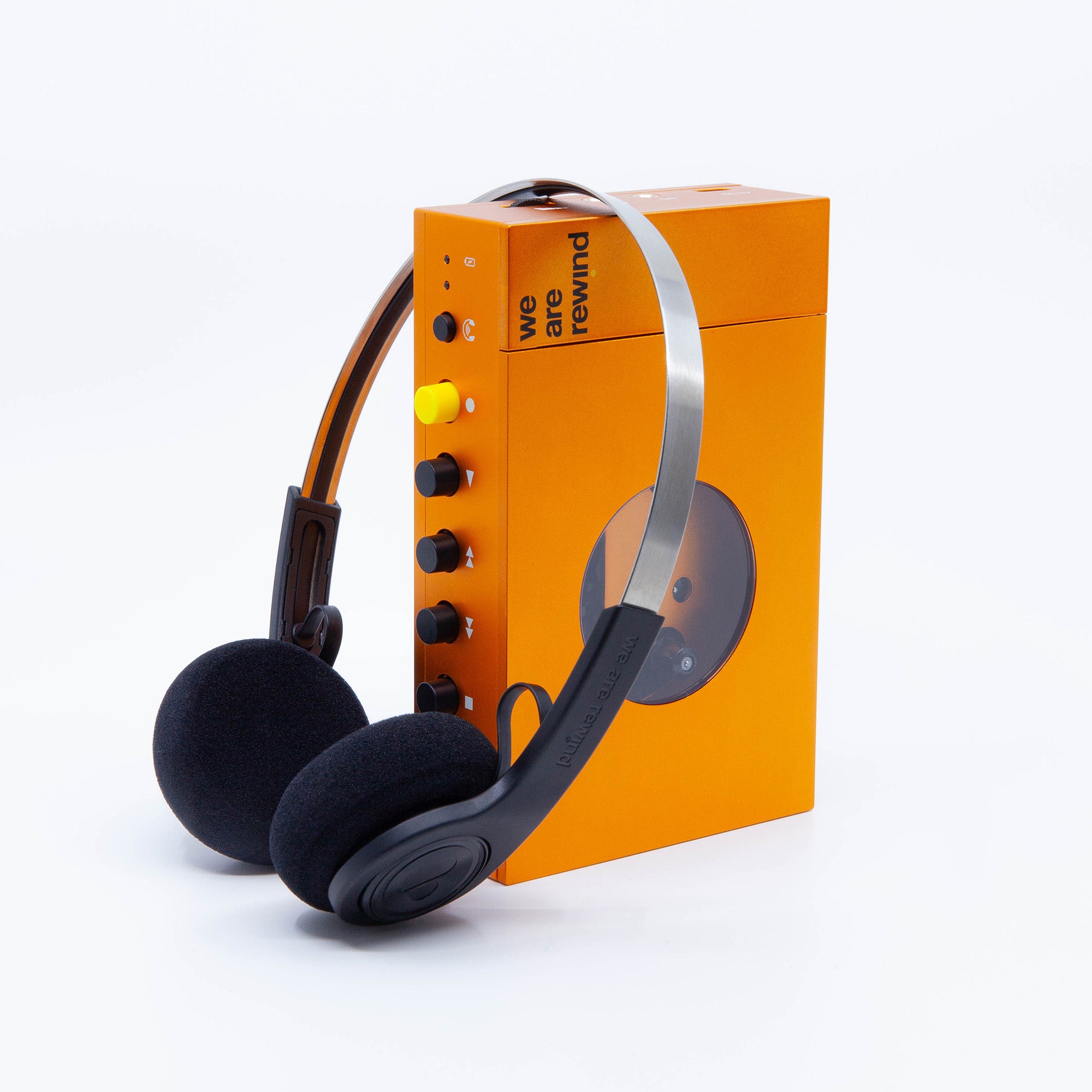 Orange Cassette Player + Wireless Headphone