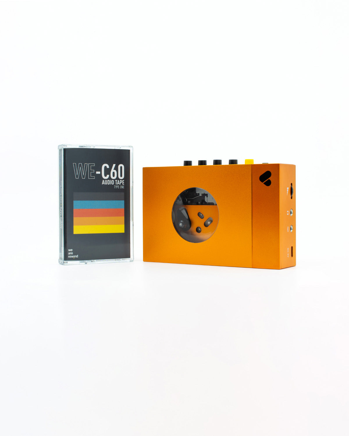 Pack Reproductor de Cassette Naranja + Cassette Vírgenes