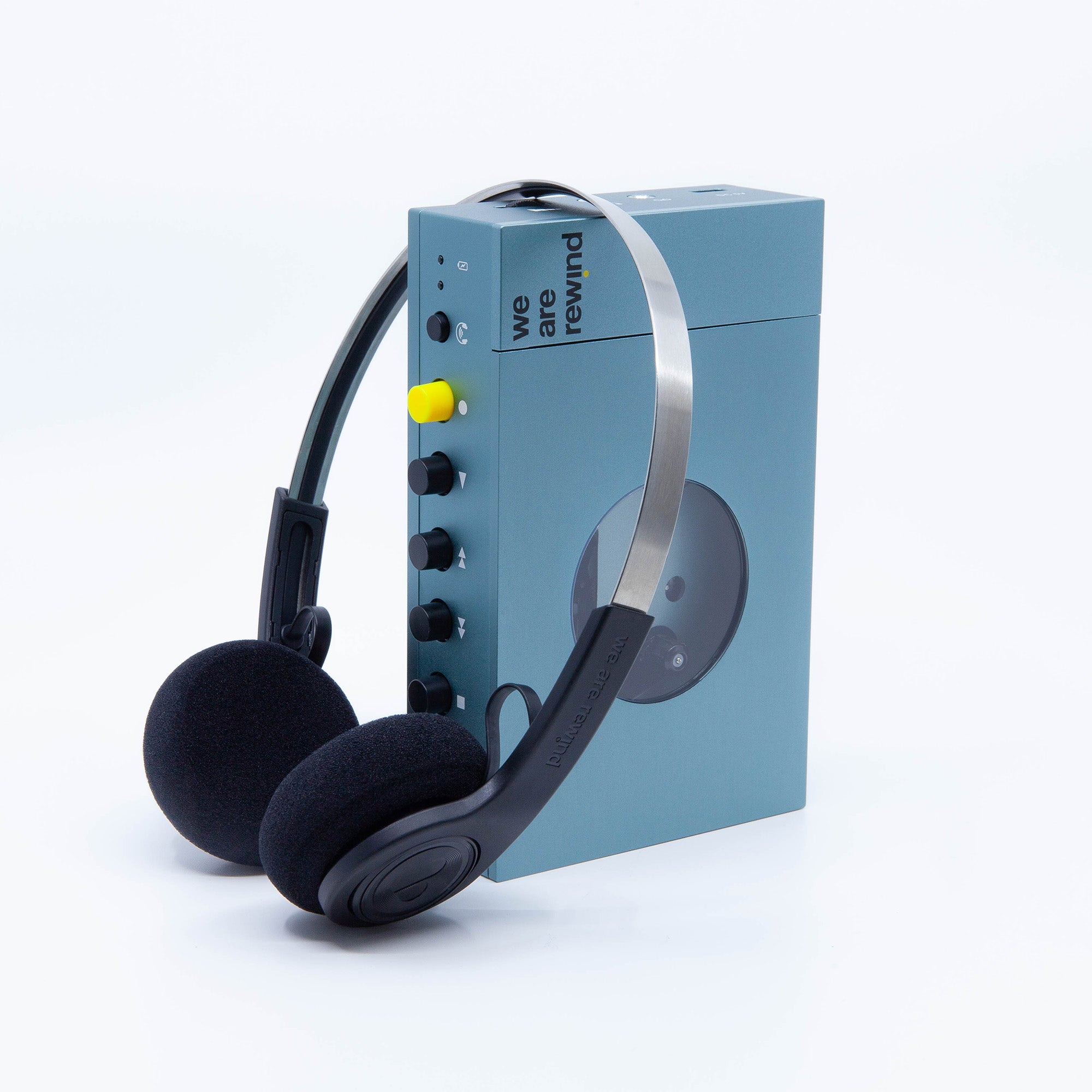 Pacchetto Lettore di Cassette Blu + Cuffie Senza Fili 