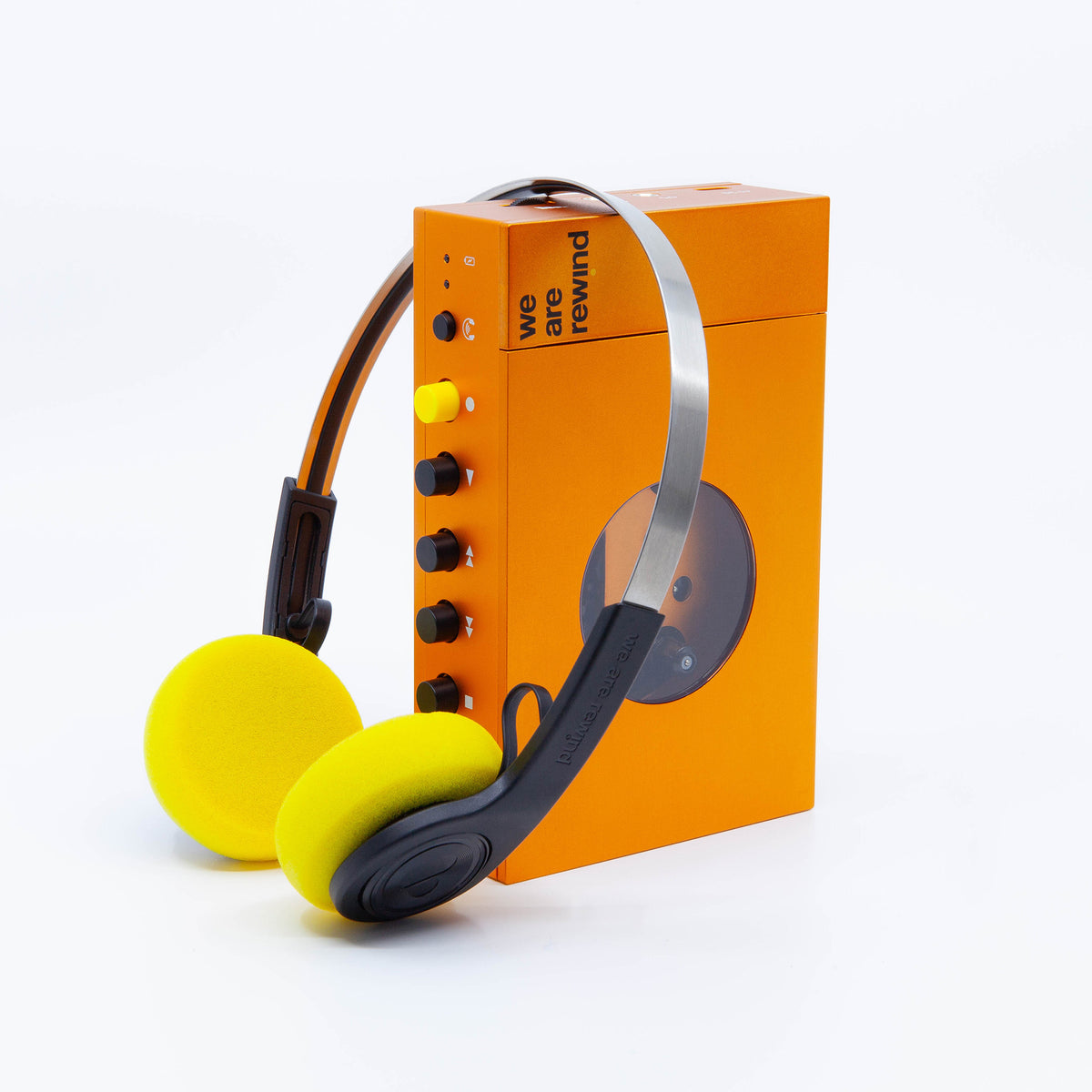 Orange Cassette Player + Wireless Headphones