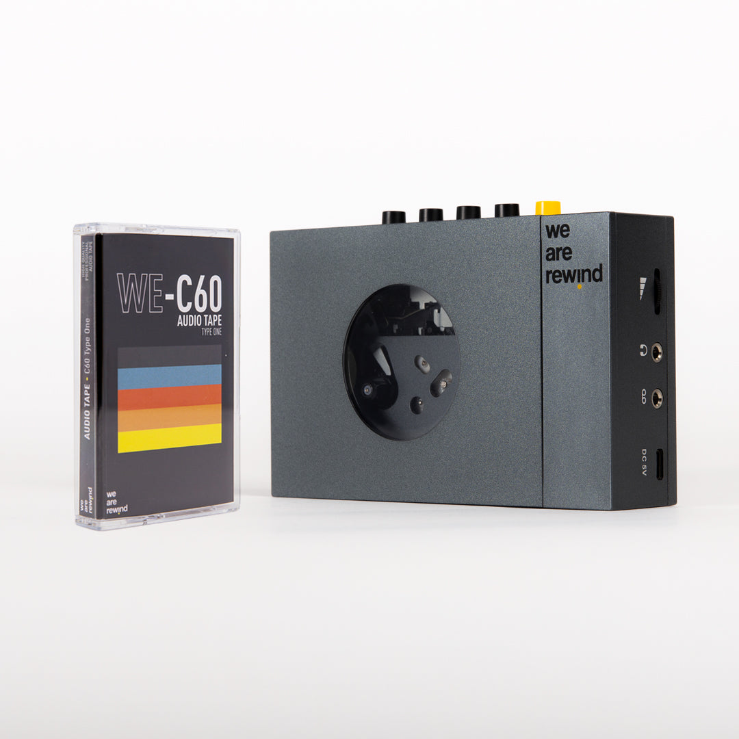 Grey Cassette Player + Blank tape