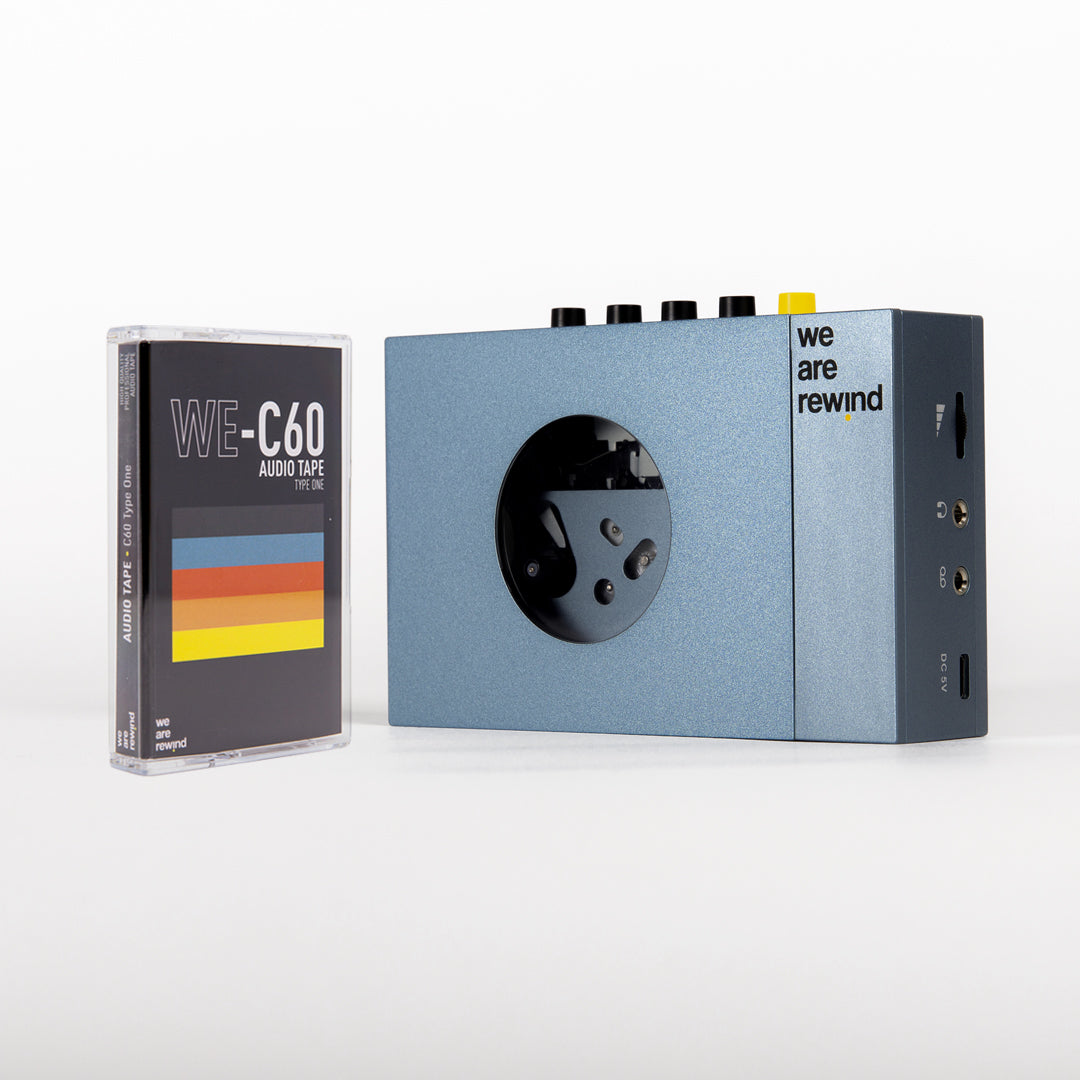 Pack Reproductor de Cassette Azul + Cassette Vírgenes