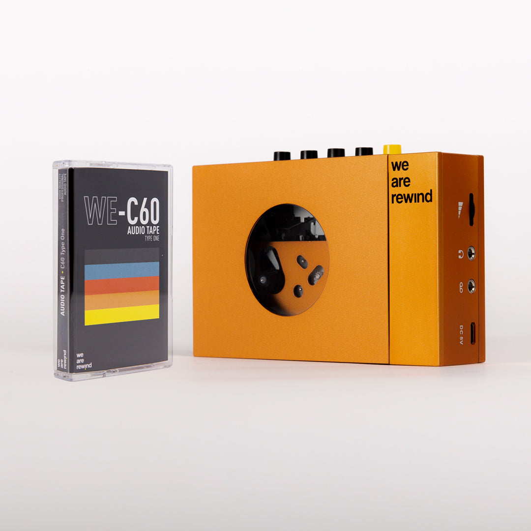 Pack Lecteur Cassette Orange + Cassette vierge